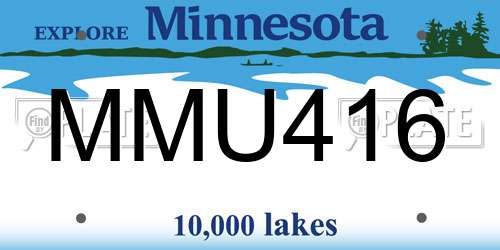 MMU416 Minnesota License Plate