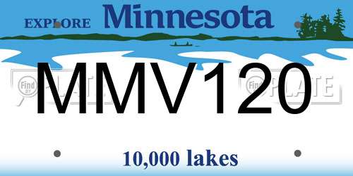 MMV120 Minnesota License Plate