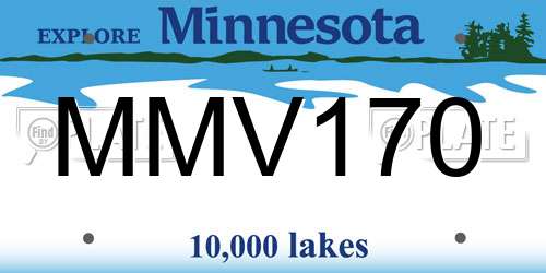 MMV170 Minnesota License Plate