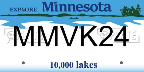 MMVK24 Minnesota License Plate