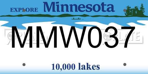 MMW037 Minnesota License Plate