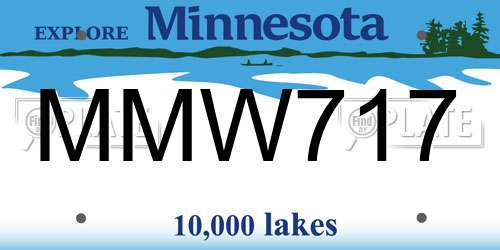 MMW717 Minnesota License Plate