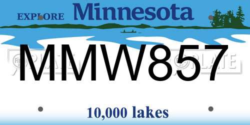 MMW857 Minnesota License Plate