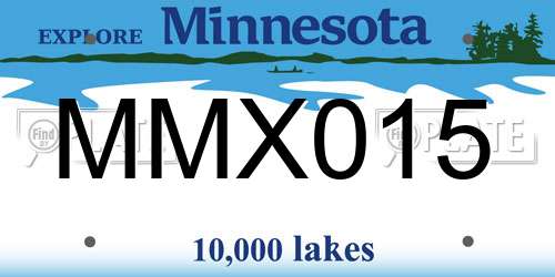 MMX015 Minnesota License Plate