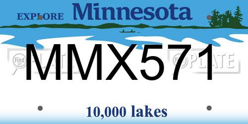 MMX571 Minnesota License Plate