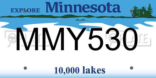 MMY530 Minnesota License Plate