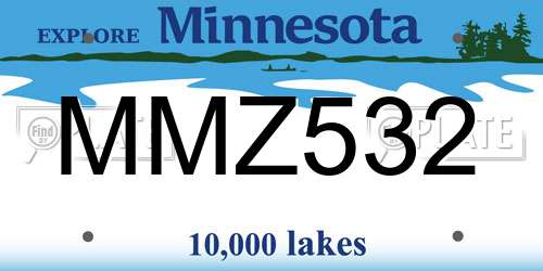 MMZ532 Minnesota License Plate