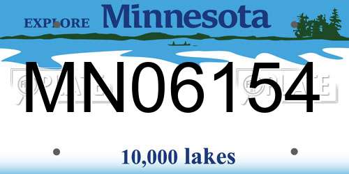 MN06154 Minnesota License Plate