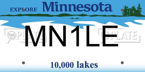 MN1LE Minnesota License Plate