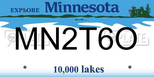 MN2T6O Minnesota License Plate