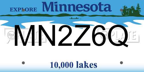 MN2Z6Q Minnesota License Plate