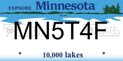 MN5T4F Minnesota License Plate