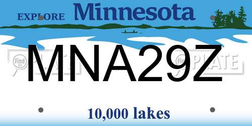 MNA29Z Minnesota License Plate