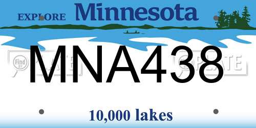 MNA438 Minnesota License Plate