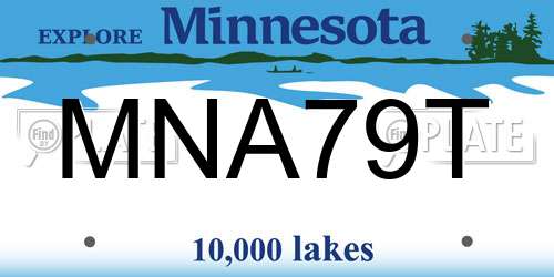 MNA79T Minnesota License Plate