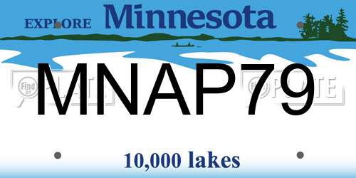 MNAP79 Minnesota License Plate