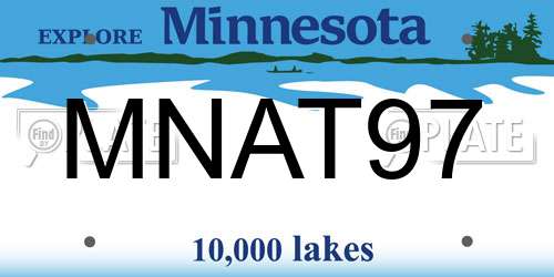 MNAT97 Minnesota License Plate