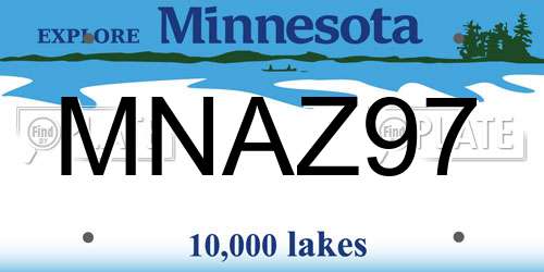 MNAZ97 Minnesota License Plate