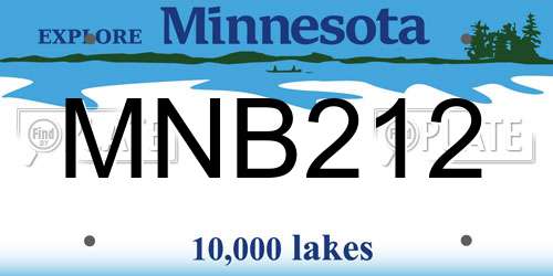 MNB212 Minnesota License Plate