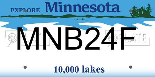 MNB24F Minnesota License Plate