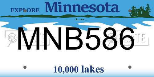 MNB586 Minnesota License Plate