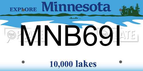 MNB69I Minnesota License Plate