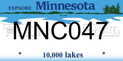 MNC047 Minnesota License Plate
