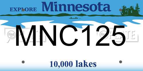 MNC125 Minnesota License Plate