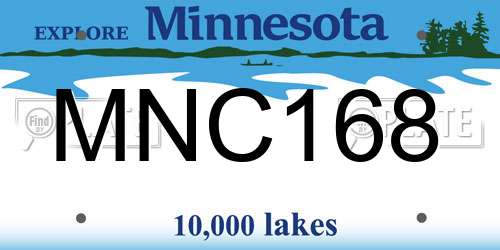 MNC168 Minnesota License Plate