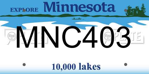 MNC403 Minnesota License Plate