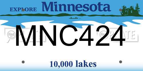 MNC424 Minnesota License Plate