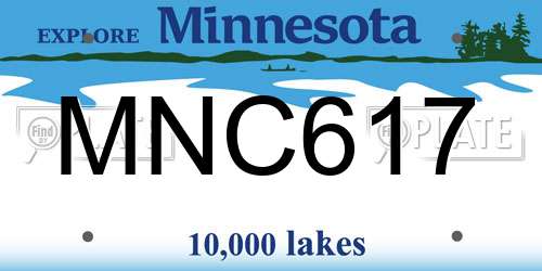 MNC617 Minnesota License Plate