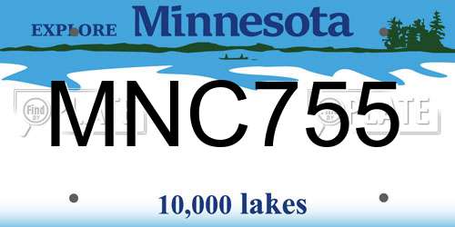 MNC755 Minnesota License Plate