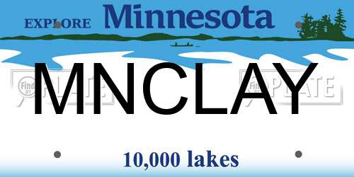 MNCLAY Minnesota License Plate