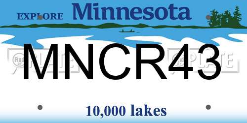 MNCR43 Minnesota License Plate