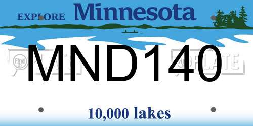 MND140 Minnesota License Plate