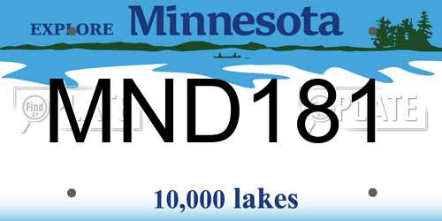 MND181 Minnesota License Plate