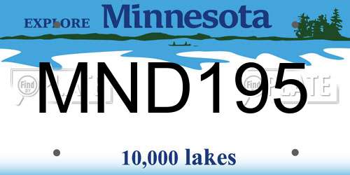 MND195 Minnesota License Plate