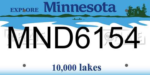 MND6154 Minnesota License Plate