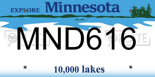 MND616 Minnesota License Plate