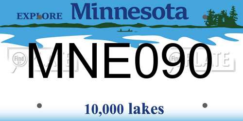 MNE090 Minnesota License Plate