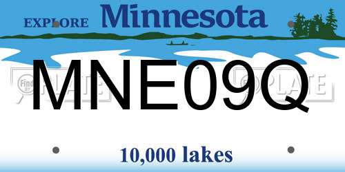 MNE09Q Minnesota License Plate
