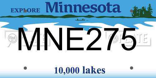 MNE275 Minnesota License Plate