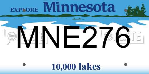 MNE276 Minnesota License Plate
