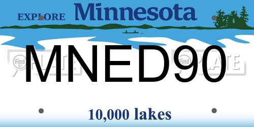 MNED90 Minnesota License Plate