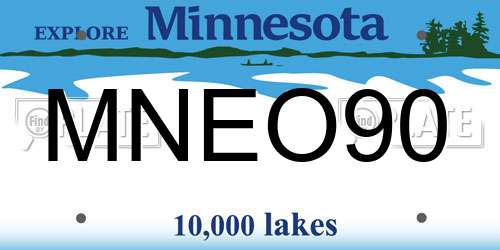 MNEO90 Minnesota License Plate