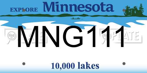 MNG111 Minnesota License Plate