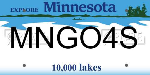 MNGO4S Minnesota License Plate