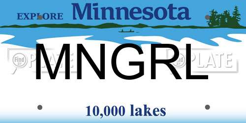 MNGRL Minnesota License Plate