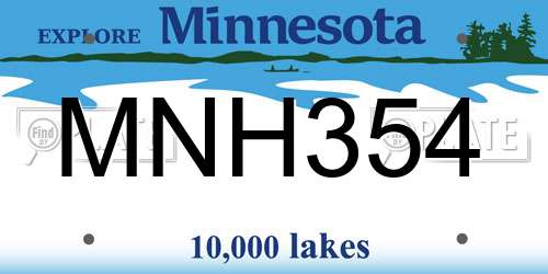 MNH354 Minnesota License Plate